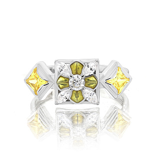 Кольцо из серебра с фианитами