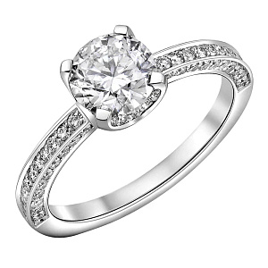 Кольцо из белого золота с бриллиантами