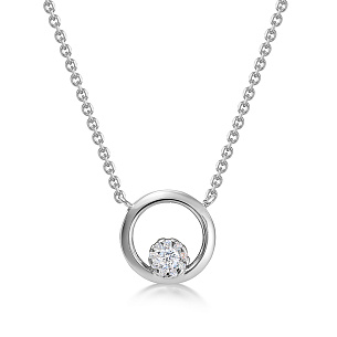 Колье из белого золота с бриллиантом