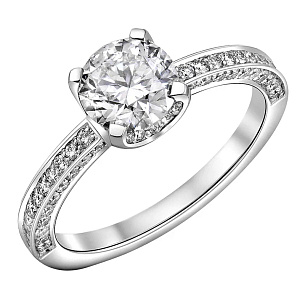 Кольцо из белого золота с бриллиантом