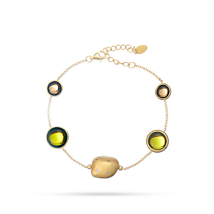 Браслет декоративный из серебра с ситалами