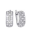 Серьги с английским замком из серебра с фианитами