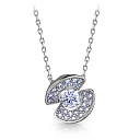 Колье из белого золота с бриллиантами, плетение якорное