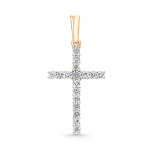 Подвеска из красного золота с бриллиантами