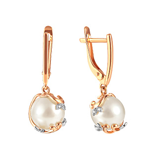 Серьги с английским замком из красного золота