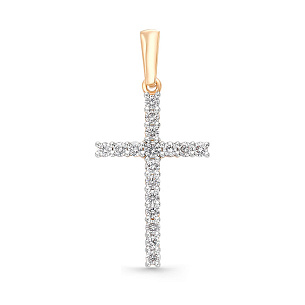 Подвеска из красного золота с бриллиантом