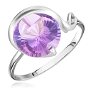 Кольцо из белого золота с аметистом