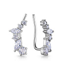 Серьги из серебра с фианитом