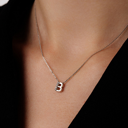 Колье из серебра с фианитами