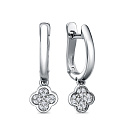 Серьги с английским замком из серебра с фианитами