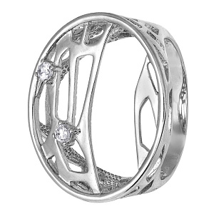 Кольцо из серебра с фианитами