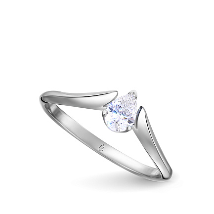 Кольцо из белого золота с бриллиантом