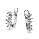 Серьги с английским замком из белого золота с бриллиантами