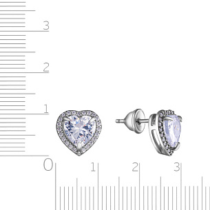 Пусеты из серебра с фианитами