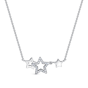 Колье из белого золота с бриллиантом