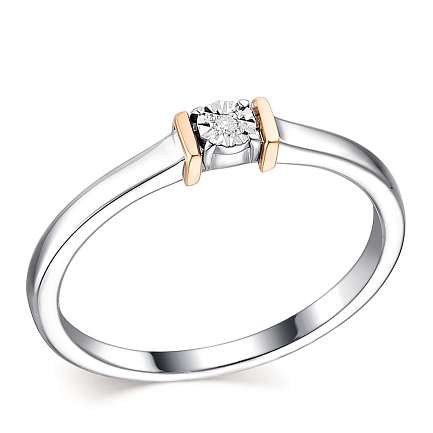 Кольцо из серебра с бриллиантом