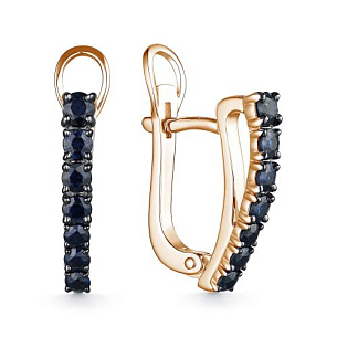 Серьги из красного золота с сапфиром