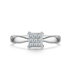 Кольцо из белого золота с бриллиантом