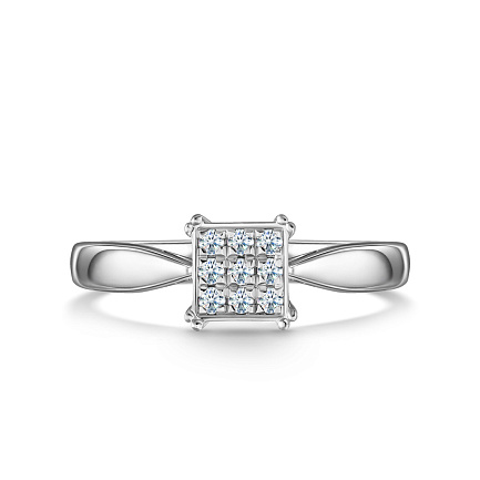 Кольцо из белого золота с бриллиантами