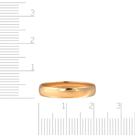 Кольцо обручальное гладкое из красного золота