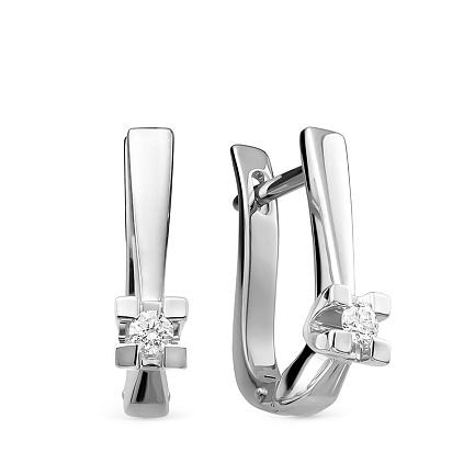 Серьги из белого золота с бриллиантами