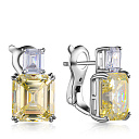 Серьги из серебра с фианитом