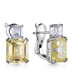 Серьги из серебра с цирконием