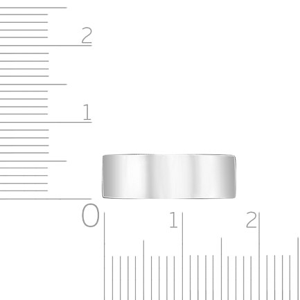 Кольцо обручальное гладкое из белого золота