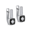 Серьги с английским замком из серебра с фианитами