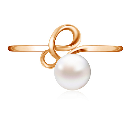 Кольцо из красного золота с жемчугом