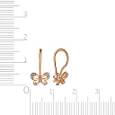 Серьги с французским замком из серебра с позолотой