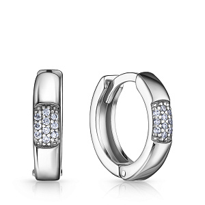Серьги из серебра с фианитом