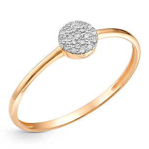 Кольцо из красного золота с бриллиантами