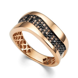 Кольцо из красного золота с бриллиантом