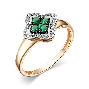 Кольцо из красного золота с бриллиантом