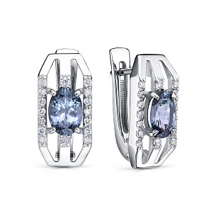 Серьги с английским замком из белого золота