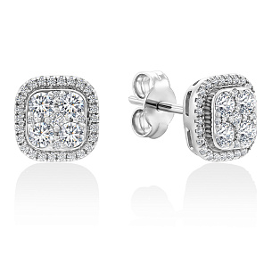 Серьги из белого золота с бриллиантом