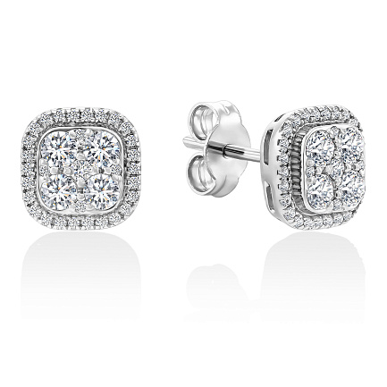 Серьги из белого золота с бриллиантами