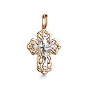 Крест из красного золота с бриллиантами
