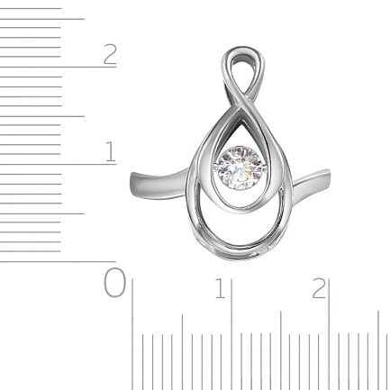 Кольцо из белого золота с танцующим бриллиантом