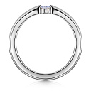 Кольцо обручальное из белого золота с бриллиантом