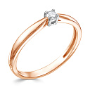 Кольцо из красного золота с бриллиантом