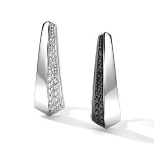 Серьги с английским замком из белого золота с бриллиантами