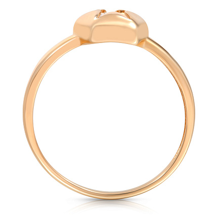 Кольцо из красного золота с фианитом