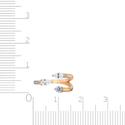 Кольцо из красного золота с фианитом