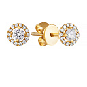 Пусеты из желтого золота с бриллиантами