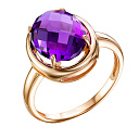 Кольцо из красного золота с аметистом