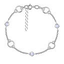 Браслет декоративный из серебра с фианитом