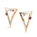 Серьги с английским замком из красного золота с бриллиантами