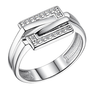 Кольцо из серебра с фианитом